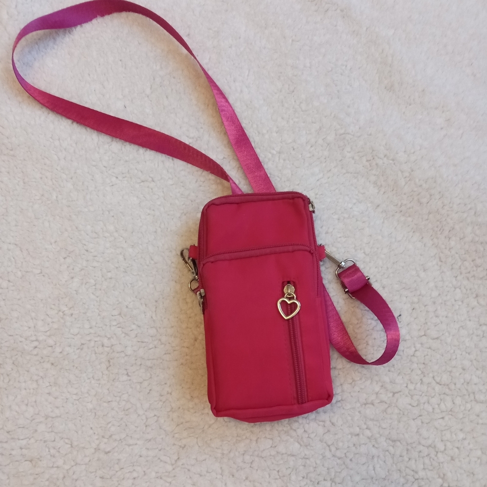 Pink cross body purse